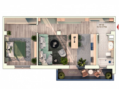 Apartament 2 Cam | 52 MP  | zona OMW MARASTI